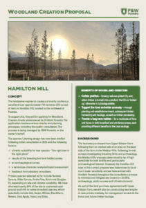 A proposal document titled Woodland Creation Proposal for Hamilton Hill.
